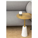 Кофейный столик с круглой столешницей на белом мраморном основании Original Foundation варинант исполнения - 1 | Loft Concept в Челябинске