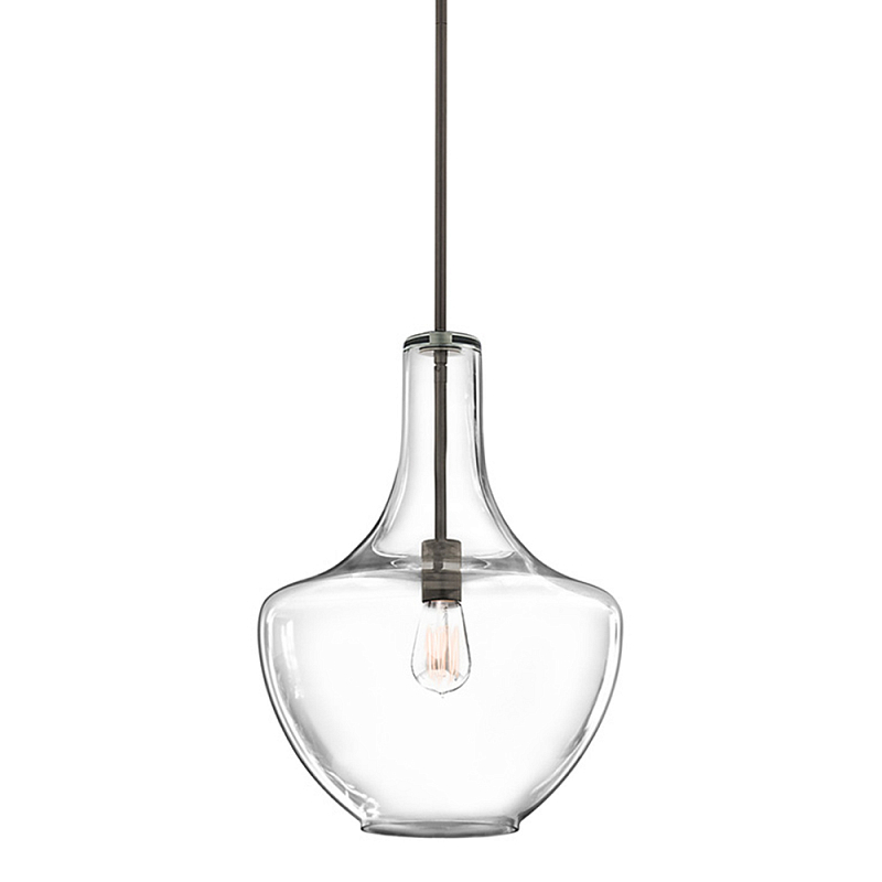 Подвесной светильник прозрачный стеклянный органической формы Kichler Бронза Прозрачное Стекло в Челябинске | Loft Concept 