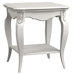 Стол журнальный белый из массива бука с полкой в стиле прованс White Provence варинант исполнения - 2 | Loft Concept в Челябинске