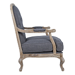 Кресло с пуфом с мягкой обивкой из льна Edward Armchair grey варинант исполнения - 2 | Loft Concept в Челябинске