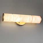 Бра с цилиндрическим плафоном из белого алебастра на круглом основании Латунь Cryptocrystalline Stone варинант исполнения - 2 | Loft Concept в Челябинске