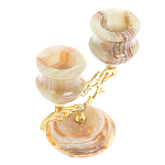 Подсвечник двухрожковый из натурального камня оникс Stone Candlestick варинант исполнения - 3 | Loft Concept в Челябинске