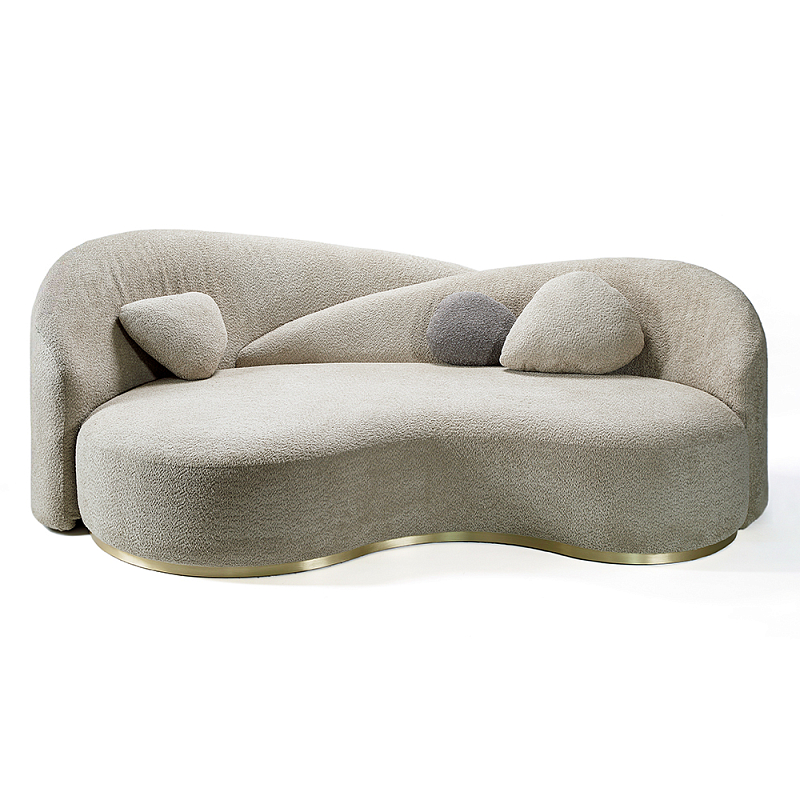 Элегантный Диван Альби Sofa Светло-бежевый Латунь в Челябинске | Loft Concept 