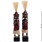 Комплект из 2-х деревянных статуэток Asmat Straw Headdress Statuettes Red варинант исполнения - 4 | Loft Concept в Челябинске