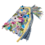 Ковер разноцветный из джинсовой одежды и армейских палаток Upcycling варинант исполнения - 1 | Loft Concept в Челябинске