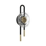 Бра черного цвета с круглым прозрачным стеклянным плафоном Virelia  варинант исполнения - 1 | Loft Concept в Челябинске