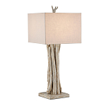 Настольная лампа с каркасом в виде веток деревьев с абажуром из ткани Natural Driftwood варинант исполнения - 1 | Loft Concept в Челябинске