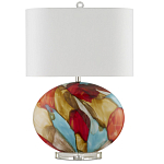 Настольная лампа разноцветная с овальным тканевым абажуром Abstraction варинант исполнения - 4 | Loft Concept в Челябинске