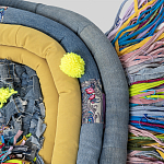 Ковер разноцветный из джинсовой одежды и армейских палаток Upcycling варинант исполнения - 4 | Loft Concept в Челябинске