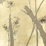 Обои ручная роспись Bamboo Dark Lacquer on Deep Rich Gold gilded tea paper варинант исполнения - 2 | Loft Concept в Челябинске