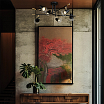 Потолочный светильник с конусообразными плафонами с контрастным сочетанием бронзы и глубоким черным цветом Aurika варинант исполнения - 4 | Loft Concept в Челябинске