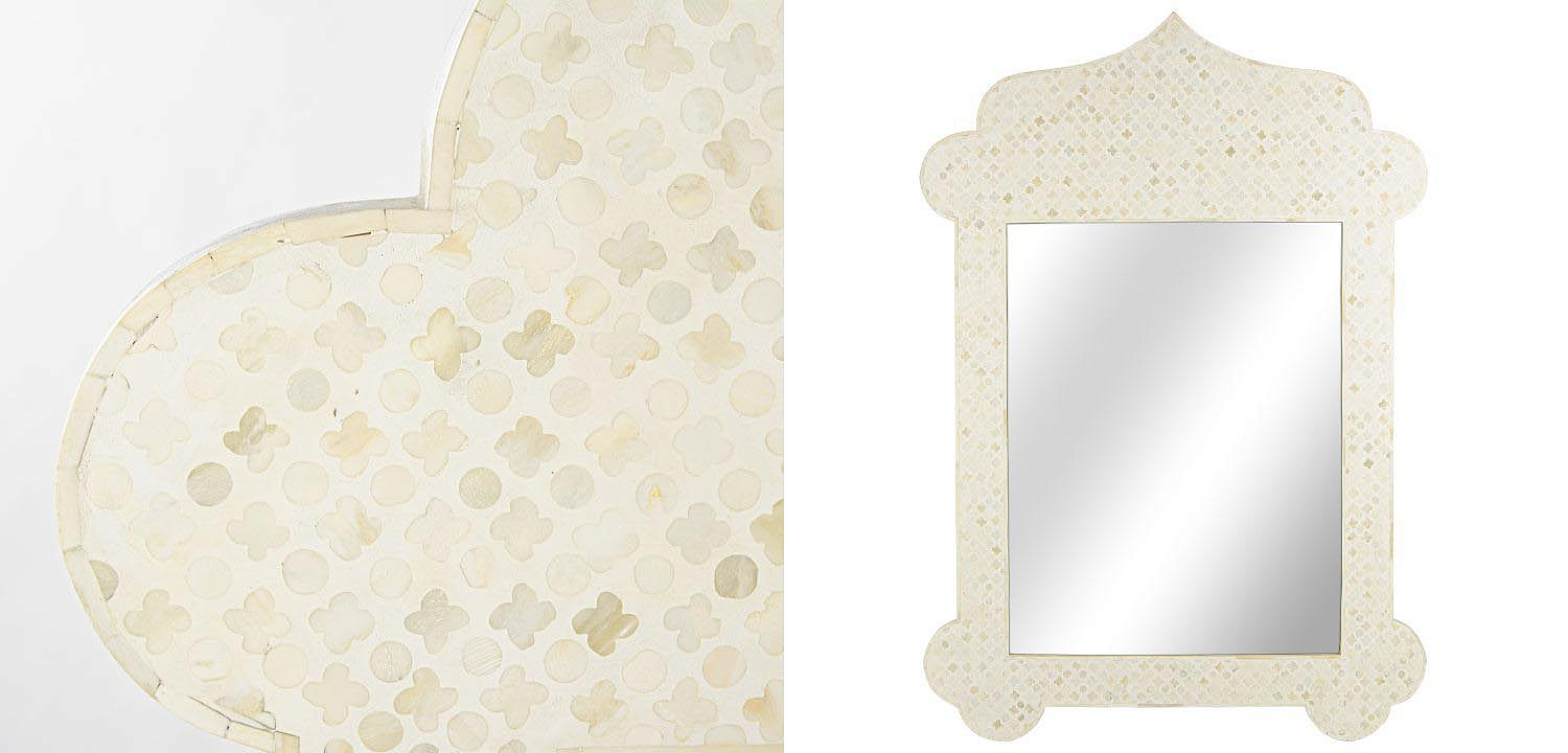 Зеркало Bone Inlay Dome Mirror beige Зеркало Bone Inlay Dome Mirror beige - Loft-Concept в Челябинске