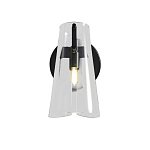 Бра конусообразной формы из прозрачного акрила и черной стали Glass Cylinder Black варинант исполнения - 2 | Loft Concept в Челябинске