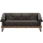 Трехместный диван Duncan винтажная черная кожа варинант исполнения - 1 | Loft Concept в Челябинске