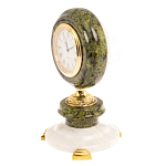 Часы настольные бронзовые из натуральных камней Мрамор и Змеевик Stone Clock варинант исполнения - 11 | Loft Concept в Челябинске