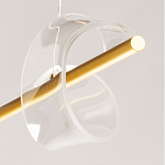 Люстра линейная золотистого цвета с двумя прозрачными волнистыми элементами Wave Line варинант исполнения - 11 | Loft Concept в Челябинске