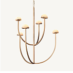 Люстрас 6-ю мраморными плафонами в форме купола Light Warm Light варинант исполнения - 5 | Loft Concept в Челябинске