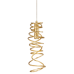 Подвесной светильник светодиодный из металла со спиральным декоративным элементом золотой Metal Spiral варинант исполнения - 1 | Loft Concept в Челябинске