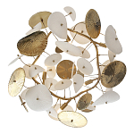 Люстра с белыми и золотистыми цветами Dahlia Flowers Lamp варинант исполнения - 4 | Loft Concept в Челябинске