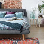 Кровать с мягким изголовьем Palmer Bed варинант исполнения - 5 | Loft Concept в Челябинске