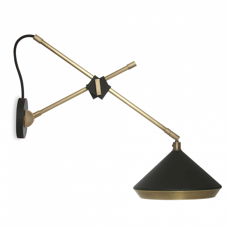 Бра Bert Frank SHEAR SHEAR WALL LIGHT Черный Черный Золотой Бра Bert Frank SHEAR SHEAR WALL LIGHT Черный Черный Золотой в Челябинске | Loft Concept