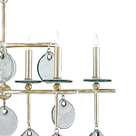 Люстра линейная с круглыми прозрачными подвесками  Horizontal Rectangular Chandelier варинант исполнения - 1 | Loft Concept в Челябинске