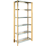 Стеллаж золото с прозрачными стеклянными полками Safekeeping варинант исполнения - 1 | Loft Concept в Челябинске