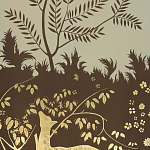 Обои ручная роспись в стиле Арт-деко Rateau Colourway SC-243 on Deep Rich Gold gilded paper варинант исполнения - 2 | Loft Concept в Челябинске