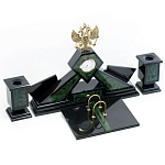 Настольный письменный набор из нефрита Герб России Dignity варинант исполнения - 2 | Loft Concept в Челябинске