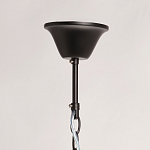 Люстра круглая из матового черного металла с подвесками из прозрачных стеклянных трубок Noir Tubes варинант исполнения - 11 | Loft Concept в Челябинске