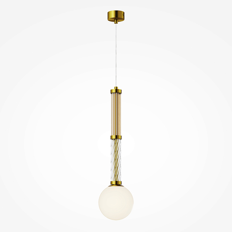 Подвесной светильник со стеклянными вставками Helios Латунь Прозрачное Стекло в Челябинске | Loft Concept 