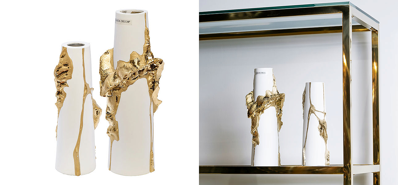 Ваза Rhea white with gold 24 Ваза Rhea white with gold 24 - Loft-Concept в Челябинске