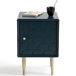 Тумба с одной дверцей Scale Ornament Blue Nightstand варинант исполнения - 2 | Loft Concept в Челябинске