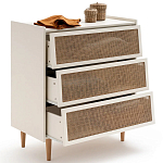 Комод с 3-мя ящиками из ротанга Blais Cream Wicker Furniture варинант исполнения - 4 | Loft Concept в Челябинске