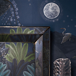 Обои ручная роспись Phuljhari Original colourway on Empire Blue dyed silk варинант исполнения - 2 | Loft Concept в Челябинске