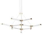 Люстра с геометрической конструкцией из вытянутых цилиндрических плафонов Hex Scaffold  варинант исполнения - 1 | Loft Concept в Челябинске