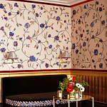 Обои с вышивкой ручной работы Flora Catherine colourway on Liso Pearl wool sateen варинант исполнения - 1 | Loft Concept в Челябинске