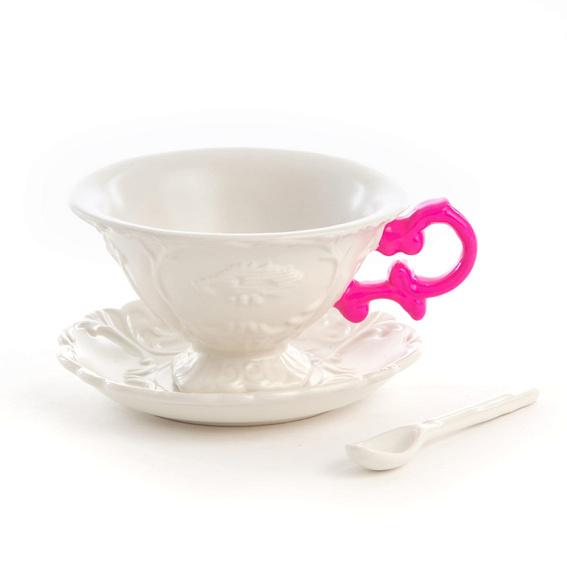 Чайная пара Seletti I-Tea Fuchsia Белый Фуксия Чайная пара Seletti I-Tea Fuchsia Белый Фуксия в Челябинске | Loft Concept