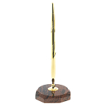 Ручка шариковая металлическая на восьмиугольной подставке из натурального камня Обсидиан Metal Stone Pens варинант исполнения - 1 | Loft Concept в Челябинске