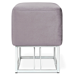 Пуф квадратный фиолетовый велюр на белом металлическом основании Celeste Purple варинант исполнения - 2 | Loft Concept в Челябинске