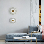 Бра в форме диска из натурального камня с декоративным центральным элеменом Cryptocrystalline Stone варинант исполнения - 1 | Loft Concept в Челябинске