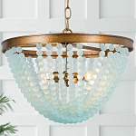 Круглая люстра с подвесками в виде круглых голубых бусин Blue Beads Chandelier варинант исполнения - 1 | Loft Concept в Челябинске