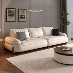 Диван кожаный с каркасом из массива дерева Furniture Medieval варинант исполнения - 2 | Loft Concept в Челябинске