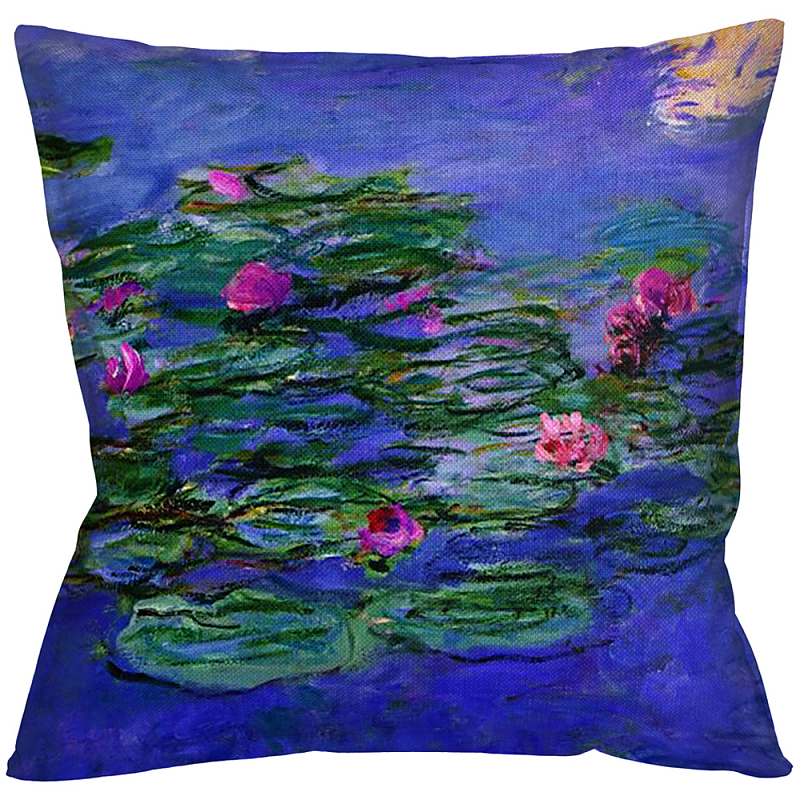 Подушка декоративная с цветочным принтом Impressionism in Art Мульти Бежевый Подушка декоративная с цветочным принтом Impressionism in Art Мульти Бежевый в Челябинске | Loft Concept