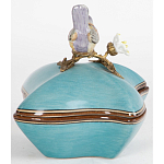 Фарфоровая шкатулка с птицей Eden Garden Blue варинант исполнения - 4 | Loft Concept в Челябинске
