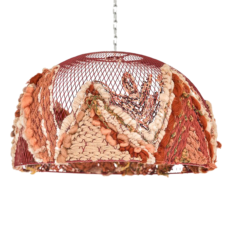 Светильник вязаный природной формы Terracotta threads Терракотовый в Челябинске | Loft Concept 