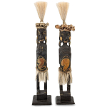 Комплект из 2-х статуэток из массива албезии Asmat Statuettes Albesia варинант исполнения - 1 | Loft Concept в Челябинске