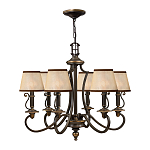 Люстра бронзового цвета с бежевыми абажурами из органзы в классическом стиле Hinkley варинант исполнения - 8 | Loft Concept в Челябинске