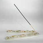 Подставка под благовония из эпоксидной смолы с цветами прямоугольная белая Epoxy Flowers Incense Stand White варинант исполнения - 3 | Loft Concept в Челябинске