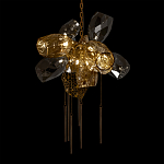 Люстра подвесная со стеклянными плафонами из дымчатого и золотистого с шестью вертикальными подвесками Gilded Mirage  варинант исполнения - 8 | Loft Concept в Челябинске